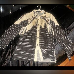 Double D Ranch 
Polka Dot Western Fringe Shirt